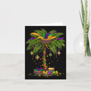 Tarjeta Árbol de Palma de Mardi Gras Fiesta Tropical Hawai