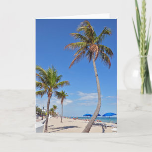 Tarjeta Árbol de palmeras en el saludo de playa