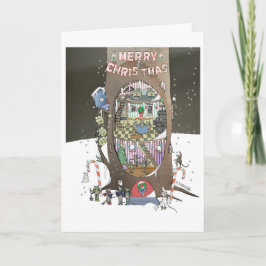 Tarjeta Árbol de Ratón de Navidad