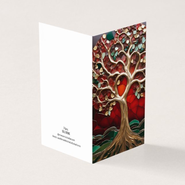 Tarjeta Árbol de tema de vacaciones Viraje Mosaico vidrio  (Exterior)