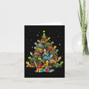 Tarjeta Árbol de tortuga Árbol de Navidad Adorable Turtle 