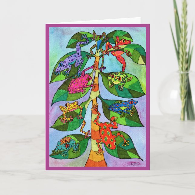 Tarjeta Árbol de vida de rana oaxaqueña (Anverso)