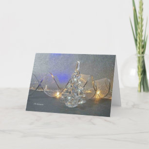 Tarjeta Árbol de vidrio con cinta y blues