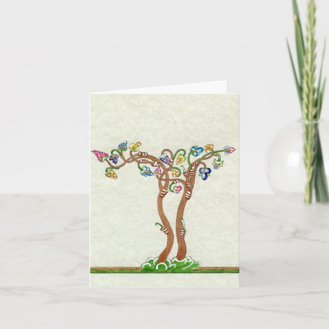 Tarjeta Árbol del espacio en blanco Notecard de la vida (Anverso)