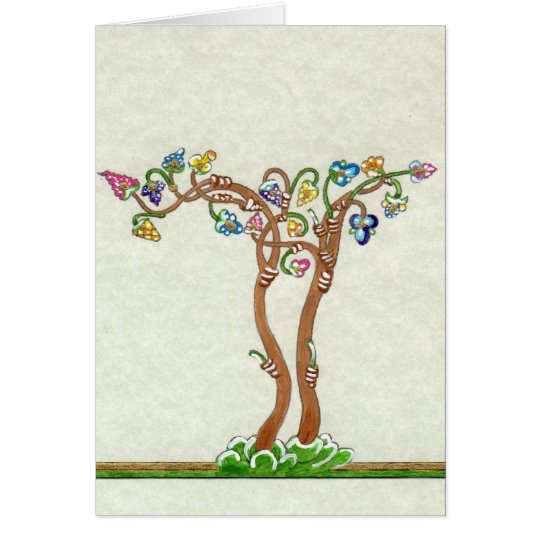 Tarjeta Árbol del espacio en blanco Notecard de la vida