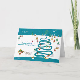 Tarjeta Árbol del río navidad con mensaje interno