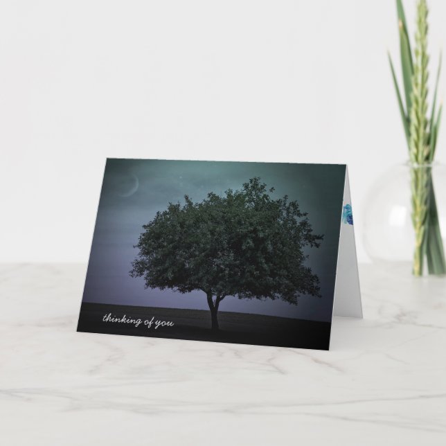 Tarjeta árbol en el crepúsculo de tu (Anverso)
