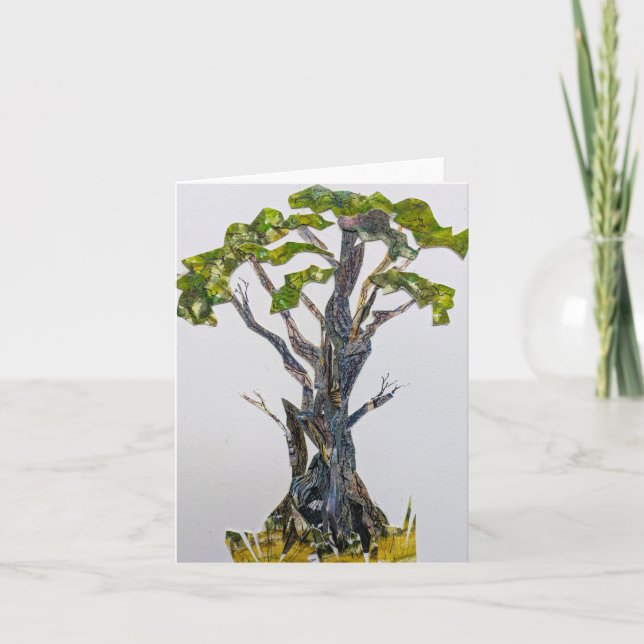 Tarjeta Árbol enganchado a coloración de acuarela (Anverso)