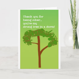 Tarjeta Árbol fuerte de la sobriedad