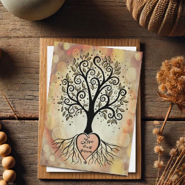 Tarjeta Árbol Inspirador y Hermoso ‘El Amor Vive Para Siem