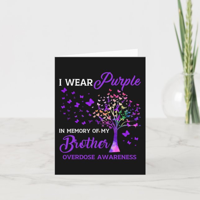 Tarjeta Árbol Llevo Morado Memoria De Hermano Sobredosis C (Anverso)