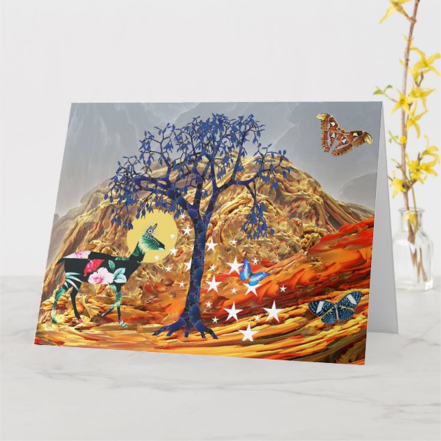 Tarjeta Árbol mágico (flor amarilla)