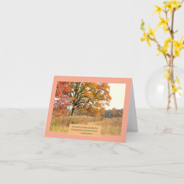 TARJETA "ÁRBOL MAJESTICO A LO LARGO DEL CAMINO DE WOODLAND (flor amarilla)