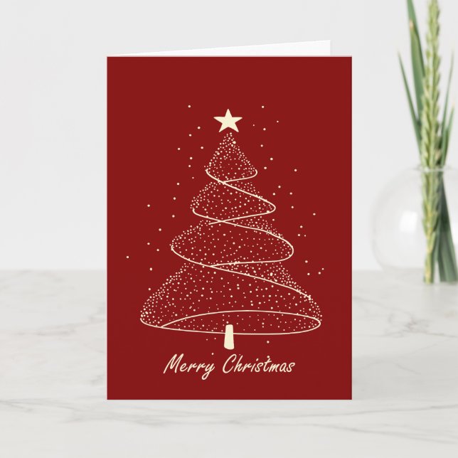 Tarjeta Árbol Minimalista moderno de Navidad (Anverso)