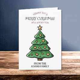 Tarjeta Árbol Minimalista simple de Navidad