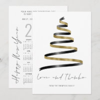 Árbol negro dorado Calendario 2027 Amor Gracias 
