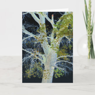 Tarjeta "Árbol nocturno" Imagen digital modificada de Tree