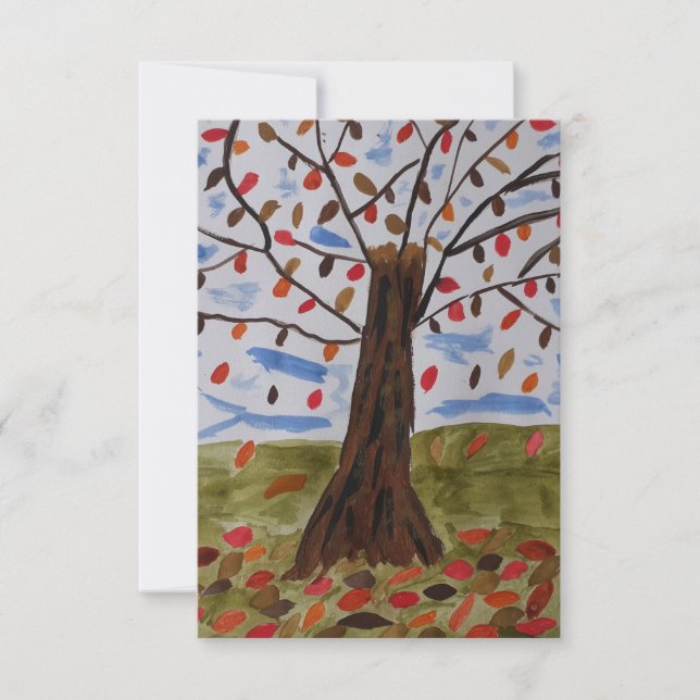 Tarjeta Árbol otoñal (Anverso)
