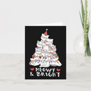 Tarjeta Árbol para Gatos Meowy y Brillante Gato Lindo Anim