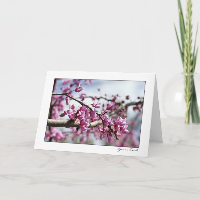 Tarjeta Árbol rosado de la flor (Anverso)