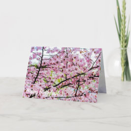 Tarjeta Árbol Sakura En Bloom Rosa Completo En Primavera