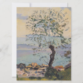 Tarjeta Árbol silvestre junto al lago (paisaje suizo)