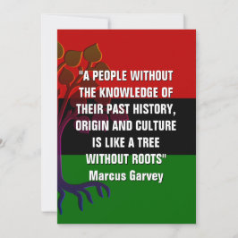 Tarjeta ÁRBOL SIN RAÍCES Marcus Garvey Historia negra