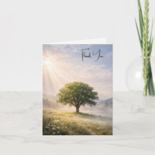 Tarjeta Árbol solitario de agradecimiento simpatía