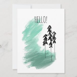 Tarjeta Árbol verde escandinavo arte simple menta moderna