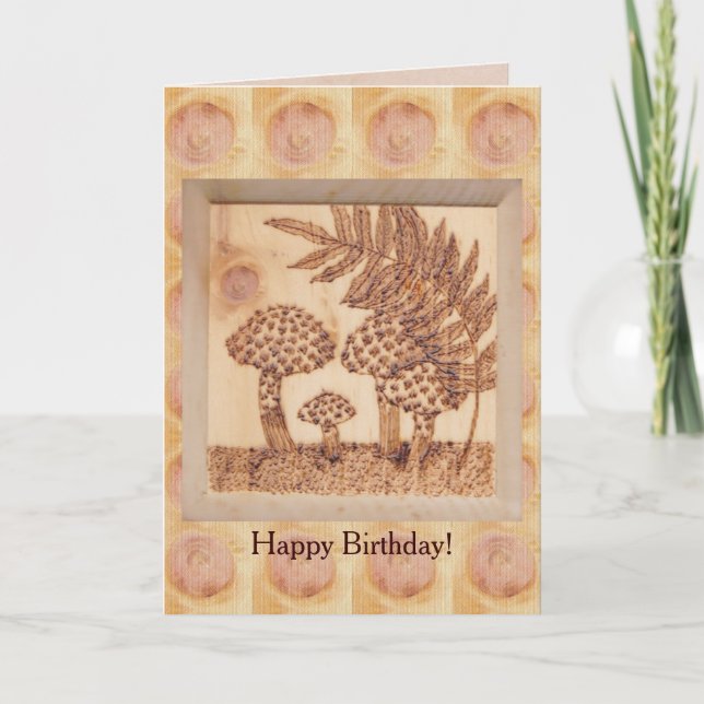 Tarjeta Arbolado rústico del cumpleaños del otoño de las (Anverso)
