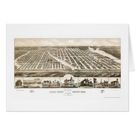 Tarjeta Arboleda del océano y parque de Asbury, mapa