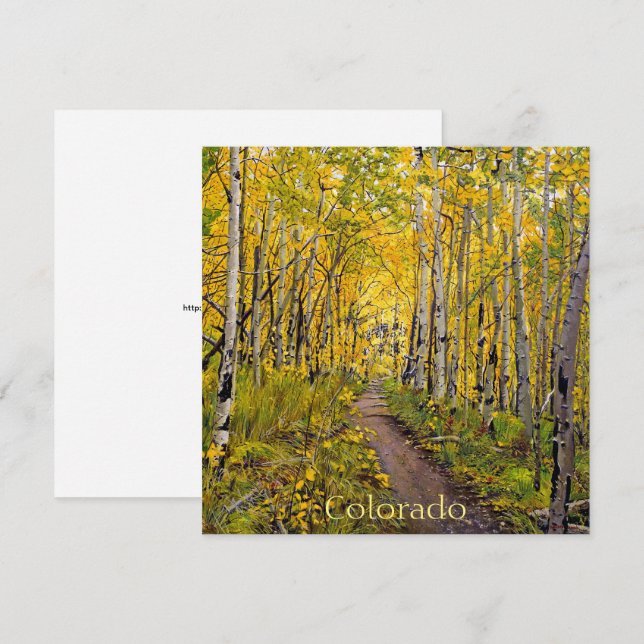 Tarjeta Árboles De Aspen En Caída (Anverso / Reverso)