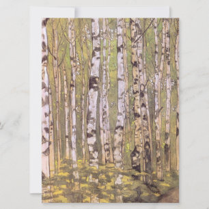 Tarjeta Árboles de aves en bosque de bosques (Roerich)