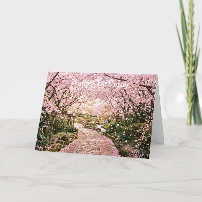 Tarjeta Árboles de flor de cerezo (Anverso)