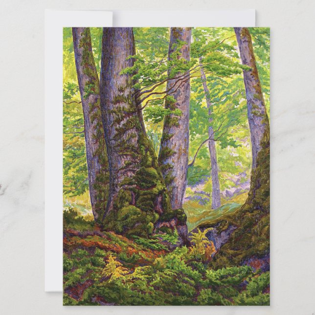 Tarjeta Árboles de haya en el bosque (bosques) (Paul Ranso (Anverso)