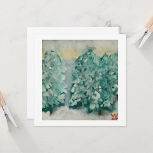 Tarjeta Árboles de invierno en nieve