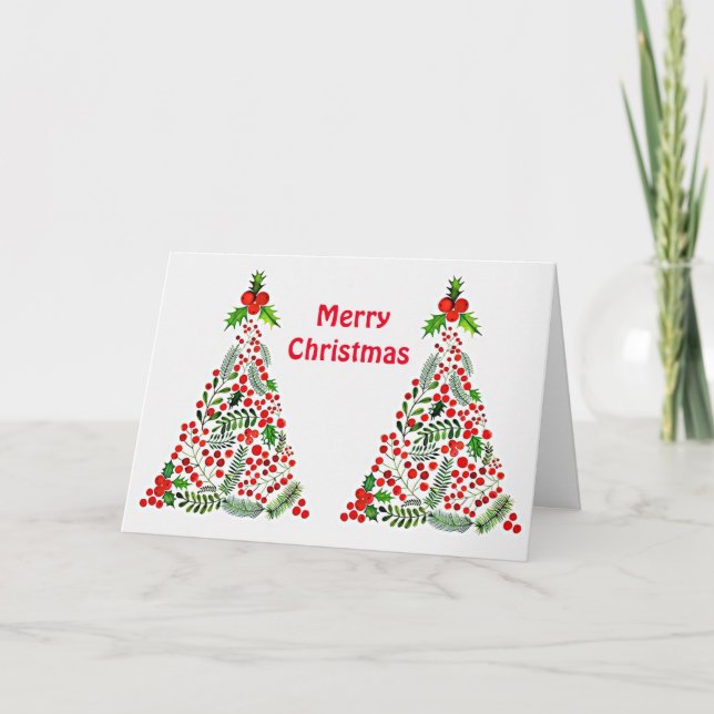 TARJETA **ÁRBOLES DE NAVIDAD ARTÍSTICA** RECIBIMIENTOS DE  (Anverso)