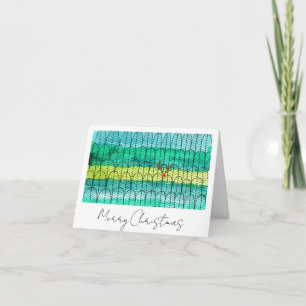 Tarjeta Árboles de Navidad de Pino con Acuarela con Rudolp