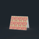 Tarjeta Árboles de Navidad retro estrella de berry caramel<br><div class="desc">Patrón inmaculado decorado con adorno navideño festivo en un fondo rosa</div>