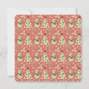 Tarjeta Árboles de Navidad retro estrella de berry caramel
