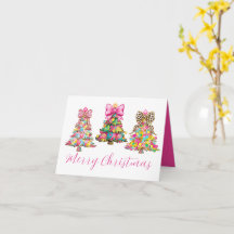 Árboles de Navidad rosados y verdes elegantes