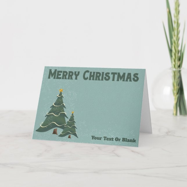 Tarjeta Árboles de navidad vintage (Anverso)