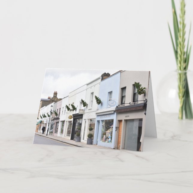 Tarjeta Árboles de Navidad Walton Street Chelsea Londres R (Anverso)