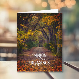 Tarjeta Árboles de otoño Equinoccio de otoño Mabon Bendici