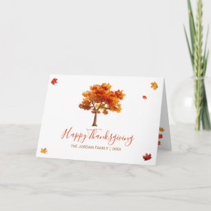 Tarjeta Árboles de otoño felices del día de gracias person