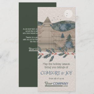 Tarjeta Árboles de pinos rústicos, verde, vacaciones de la