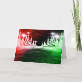 Tarjeta Árboles de vacaciones rojos y verdes - Navidades/t