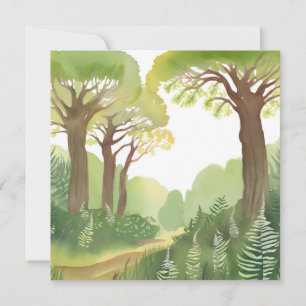 Tarjeta Árboles del bosque verde   Naturaleza Hermosa Acua