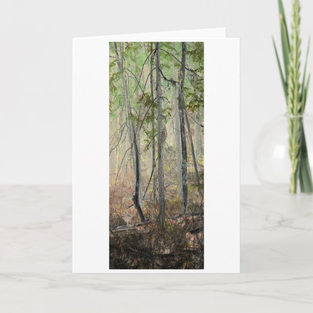 Tarjeta "Árboles en primavera" bosques transformados digit (Anverso)