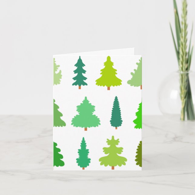 Tarjeta Árboles Feliz Navidad (Anverso)